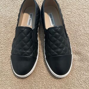 Steve Madden Black Quilted Slip-On Shoes